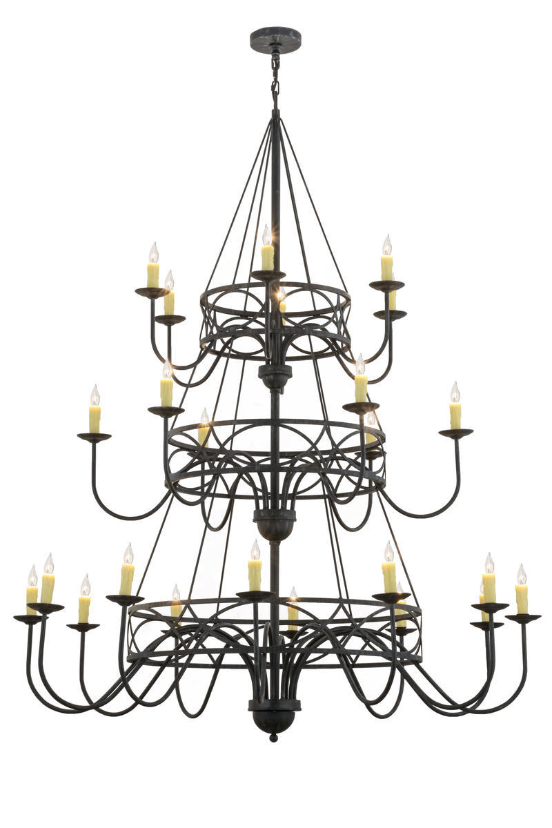 60"W Polonella 24 LT Three Tier Chandelier