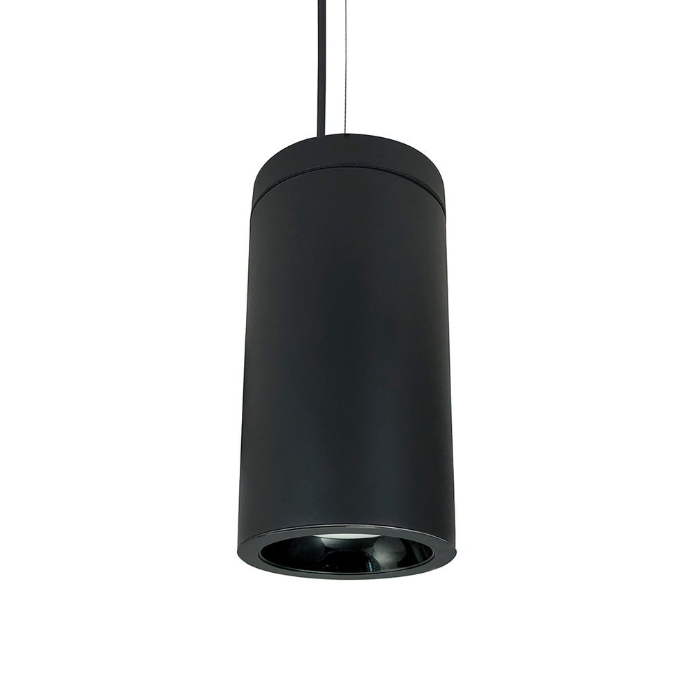6" Cobalt Cable Mount Cylinder, Black, 1000L, 2700K, Diffused/White Reflector, 120V Triac/ELV