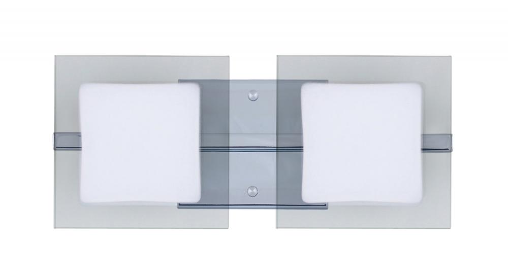 Besa Wall Alex Chrome Opal/Clear 2x5W LED