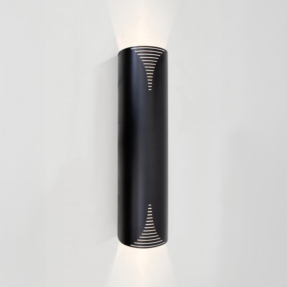 Besa Edge 24 Sconce, White Diffuser, Black Finish, 2x11W LED