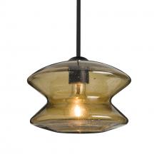 Besa Lighting 1TT-ZENLT-BK - Besa, Zen Stem Pendant, Latte Bubble, Black Finish, 1x60W MAX E26 Base