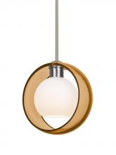 Besa Lighting 1TT-MANAAM-LED-SN - Besa Mana Pendant, Amber/Opal, Satin Nickel Finish, 1x9W LED