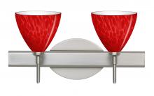 Besa Lighting 2SW-1779RC-LED-SN - Besa, Mia Vanity, Red Cloud, Satin Nickel Finish, 2x5W LED