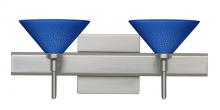 Besa Lighting 2SW-282484-SN-SQ - Besa Wall With SQ Canopy Kona Satin Nickel Blue Starpoint 2x40W G9