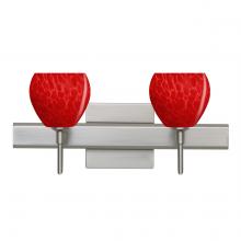 Besa Lighting 2SW-5605RC-SN-SQ - Besa, Tay Tay Vanity with Square Canopy, Red Cloud, Satin Nickel Finish, 2x40W G9 Base