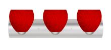 Besa Lighting 3WZ-4122RC-LED-SN - Besa, Bolla Vanity, Red Cloud, Satin Nickel Finish, 3x9W LED