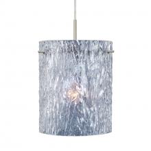 Besa Lighting J-400600-SN - Besa Tamburo 8 Pendant, Clear Stone, Black Finish, 1x100W MAX E26 Base