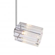 Besa Lighting RSP-ICE4CL-12-SN - Besa Ice 4 Spotlight with 12" stem, Clear Glass, Black Finish, 1x35W MAX GY6.35 Base