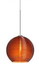 Besa Lighting 1XC-461582-LED-SN - Besa Pendant Kristall 6 Satin Nickel Amber 1x5W LED