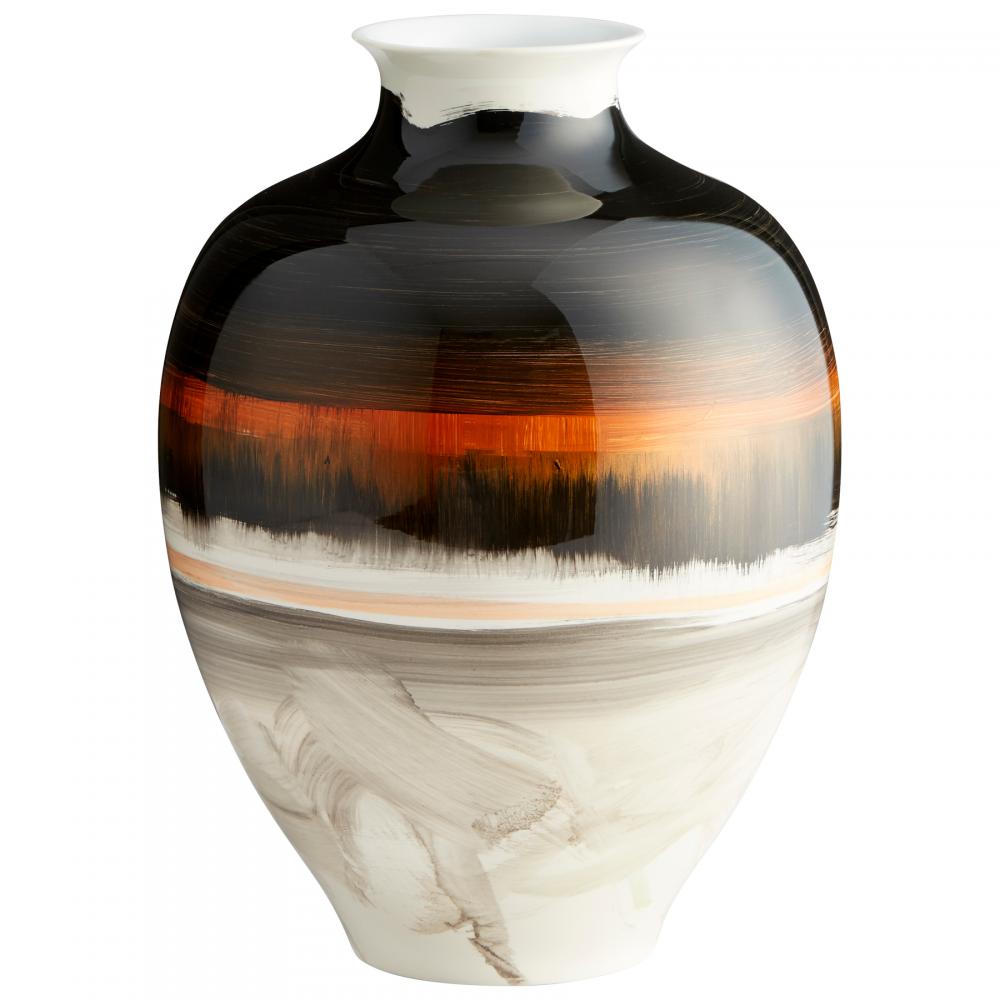 Indian Paint Brush Vase #2 Black & White & Gold