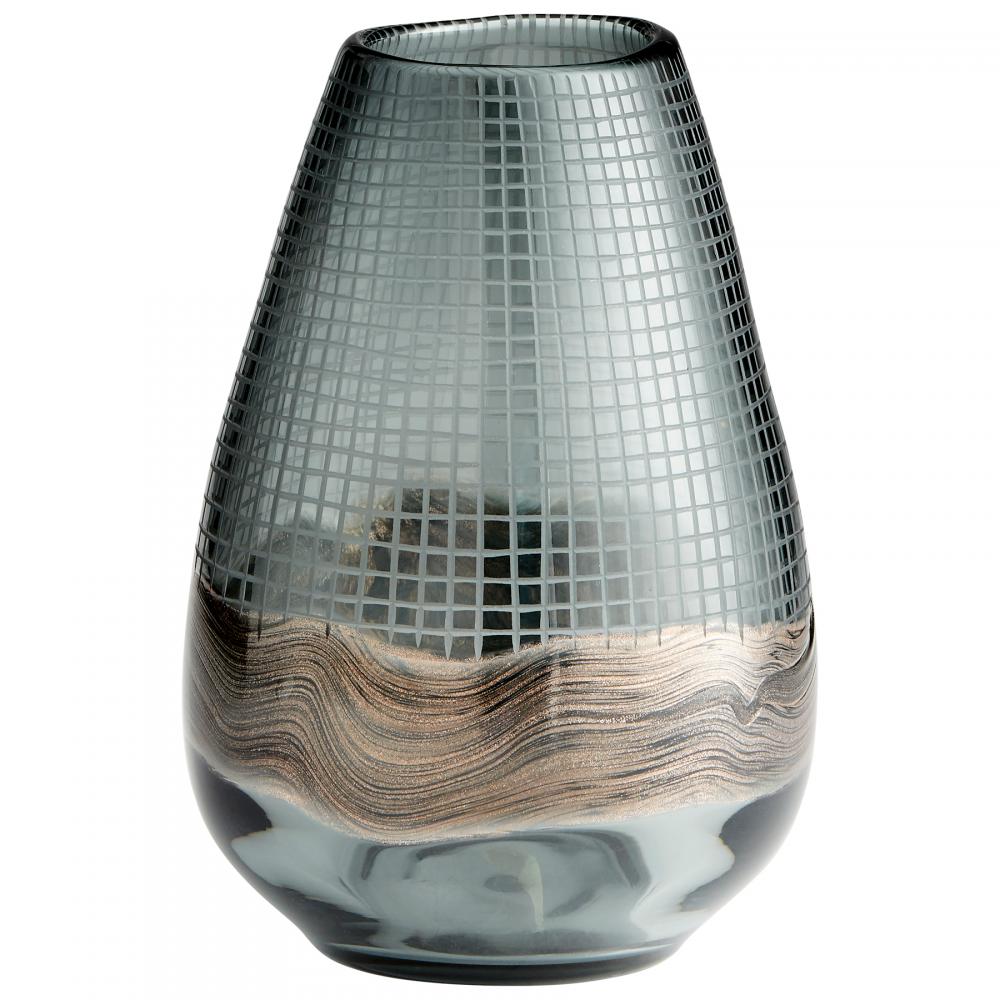 Axiom Vase Clear And Glitter Gold - Large