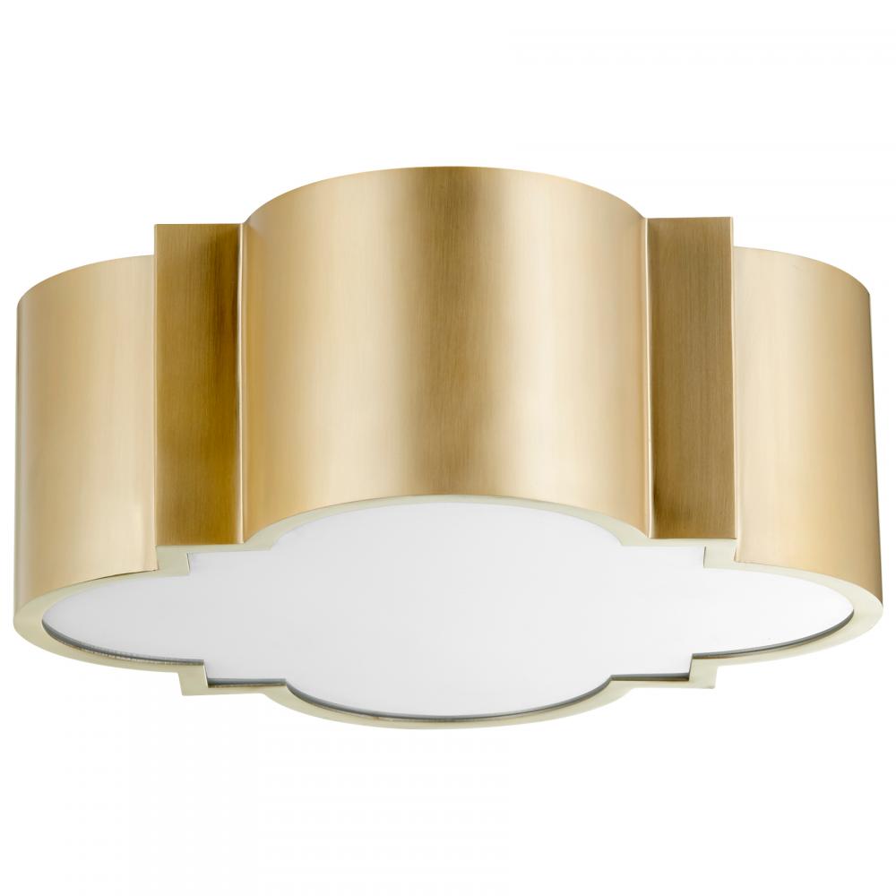 Wyatt Ceiling Mount 2-Light Aged Brass