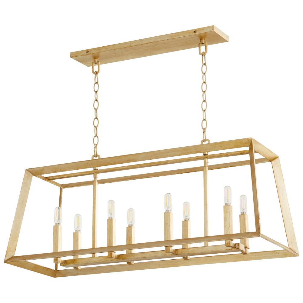 Hyperion Island 8-Light Aged Silver Leaf - Small