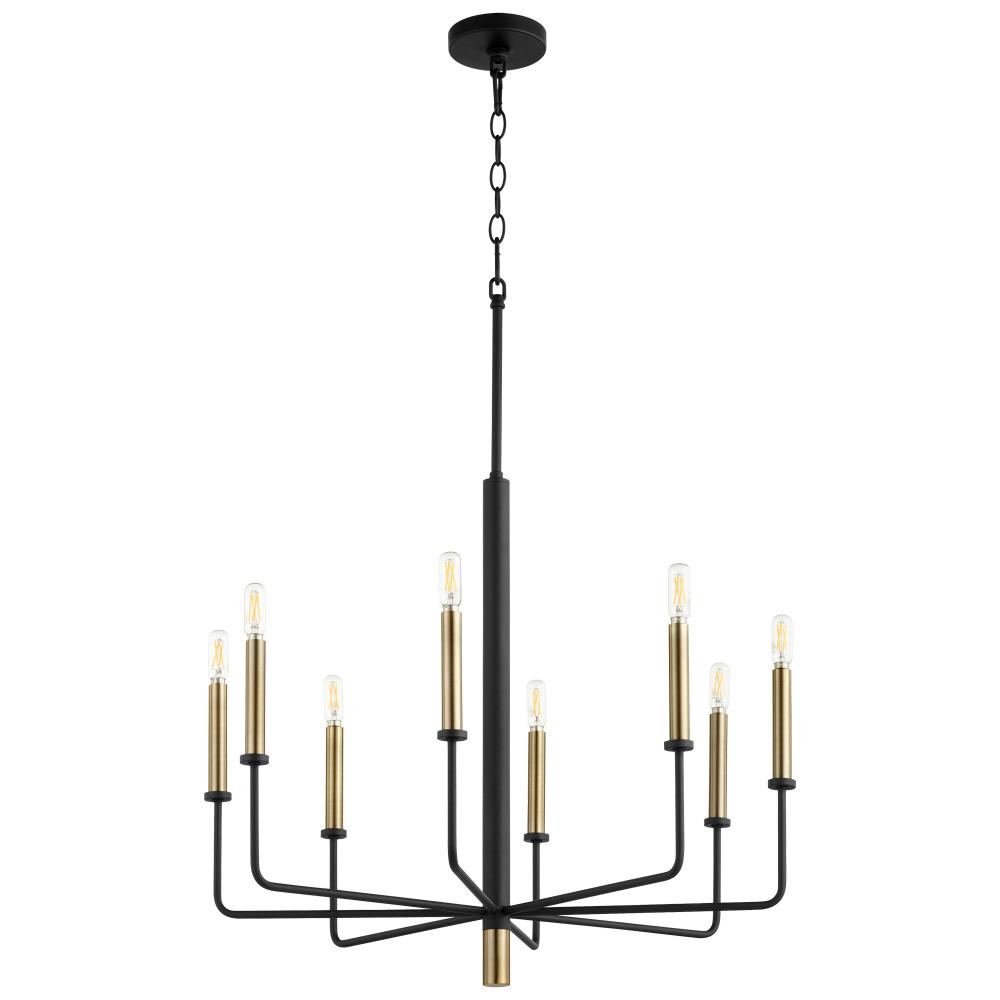 Apollo Chandelier Noir & Aged Brass - Small