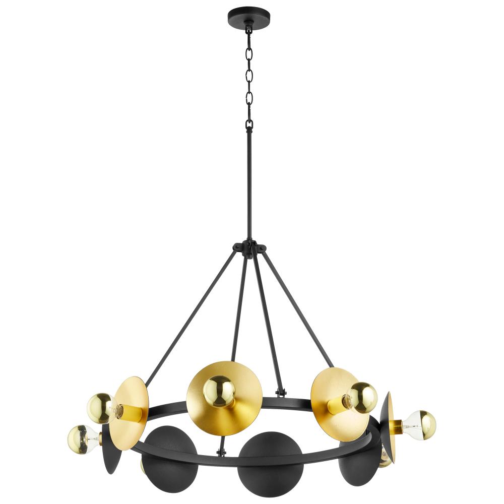 Artemis Chandelier Noir And Gold Leaf - Medium