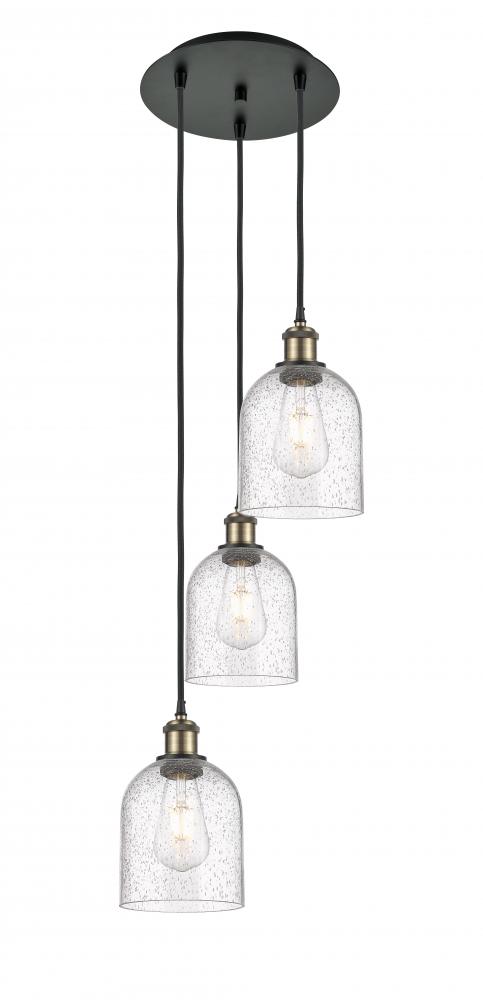 Bella - 3 Light - 12 inch - Black Antique Brass - Cord Hung - Multi Pendant