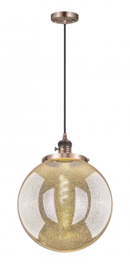 Beacon - 1 Light - 14 inch - Antique Copper - Cord hung - Mini Pendant
