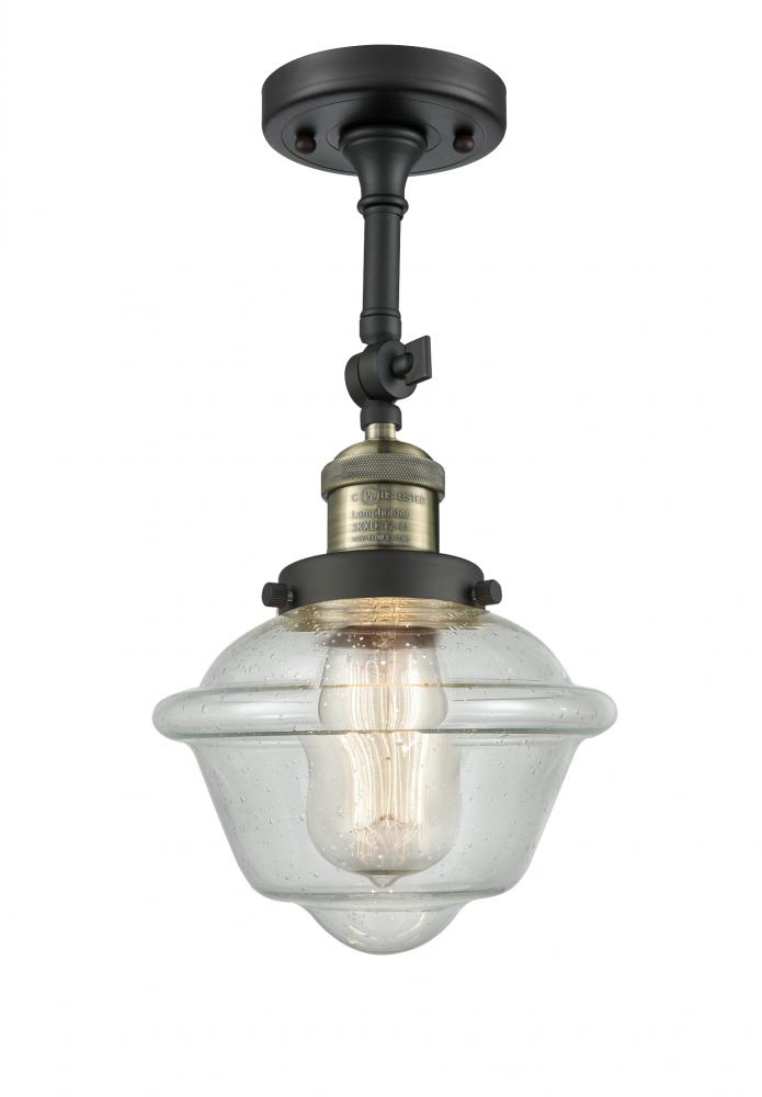 Oxford - 1 Light - 7 inch - Black Antique Brass - Adjustable Semi-Flush Mount