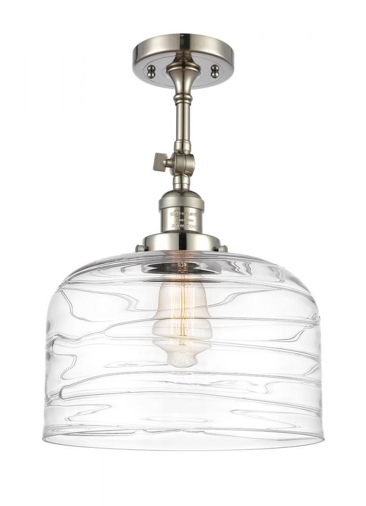 Bell - 1 Light - 12 inch - Polished Nickel - Adjustable Semi-Flush Mount