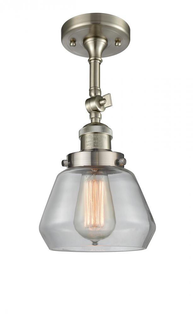 Fulton - 1 Light - 7 inch - Brushed Satin Nickel - Adjustable Semi-Flush Mount