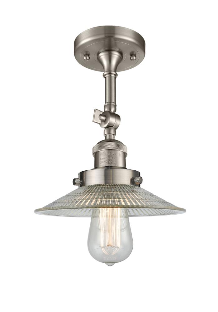 Halophane - 1 Light - 9 inch - Brushed Satin Nickel - Adjustable Semi-Flush Mount