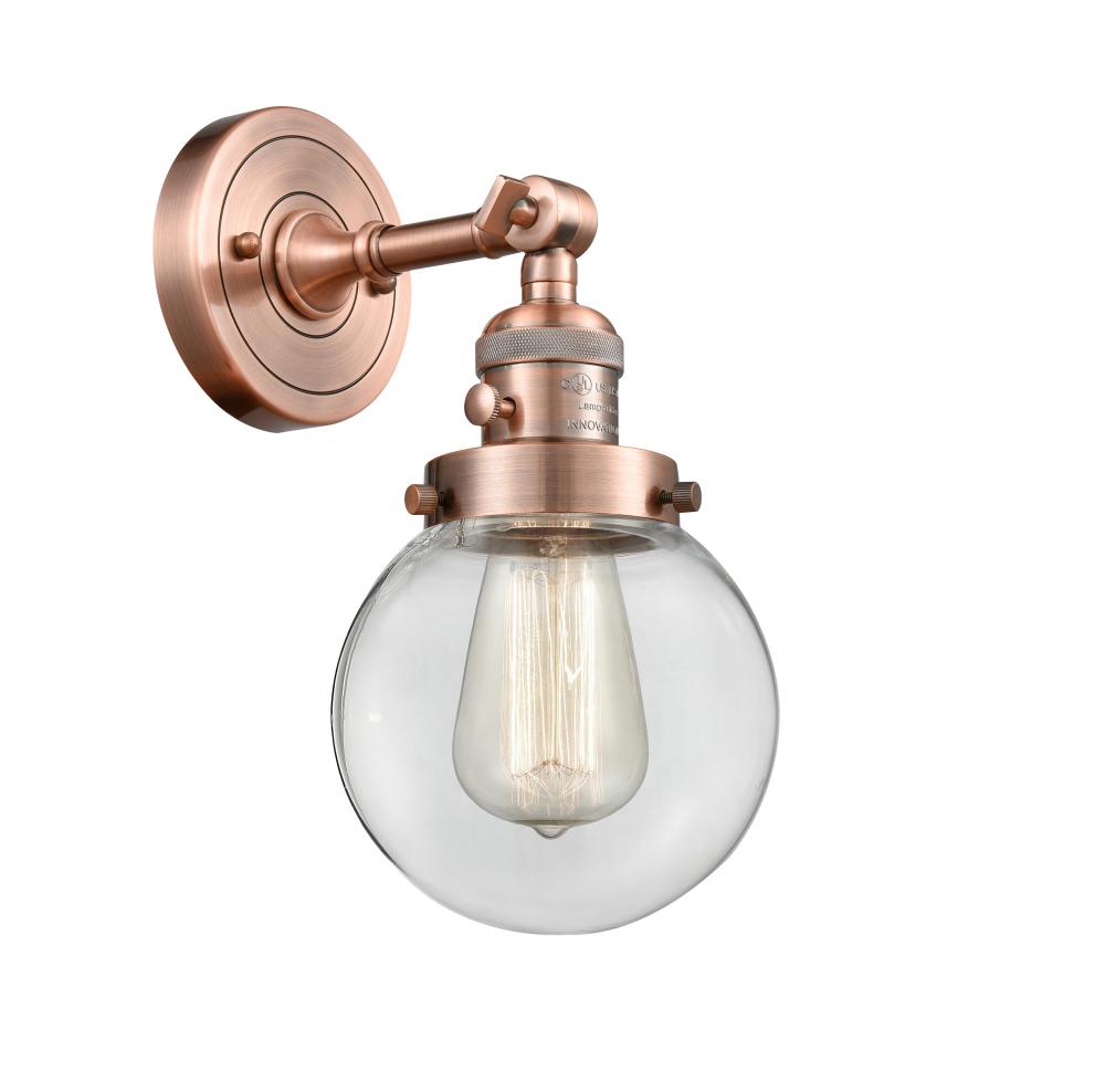 Beacon - 1 Light - 6 inch - Antique Copper - Adjustable Sconce