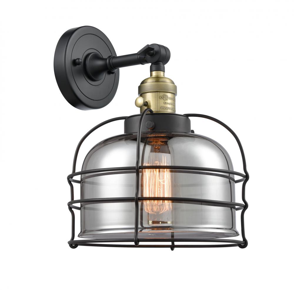 Bell Cage - 1 Light - 9 inch - Black Antique Brass - Adjustable Sconce