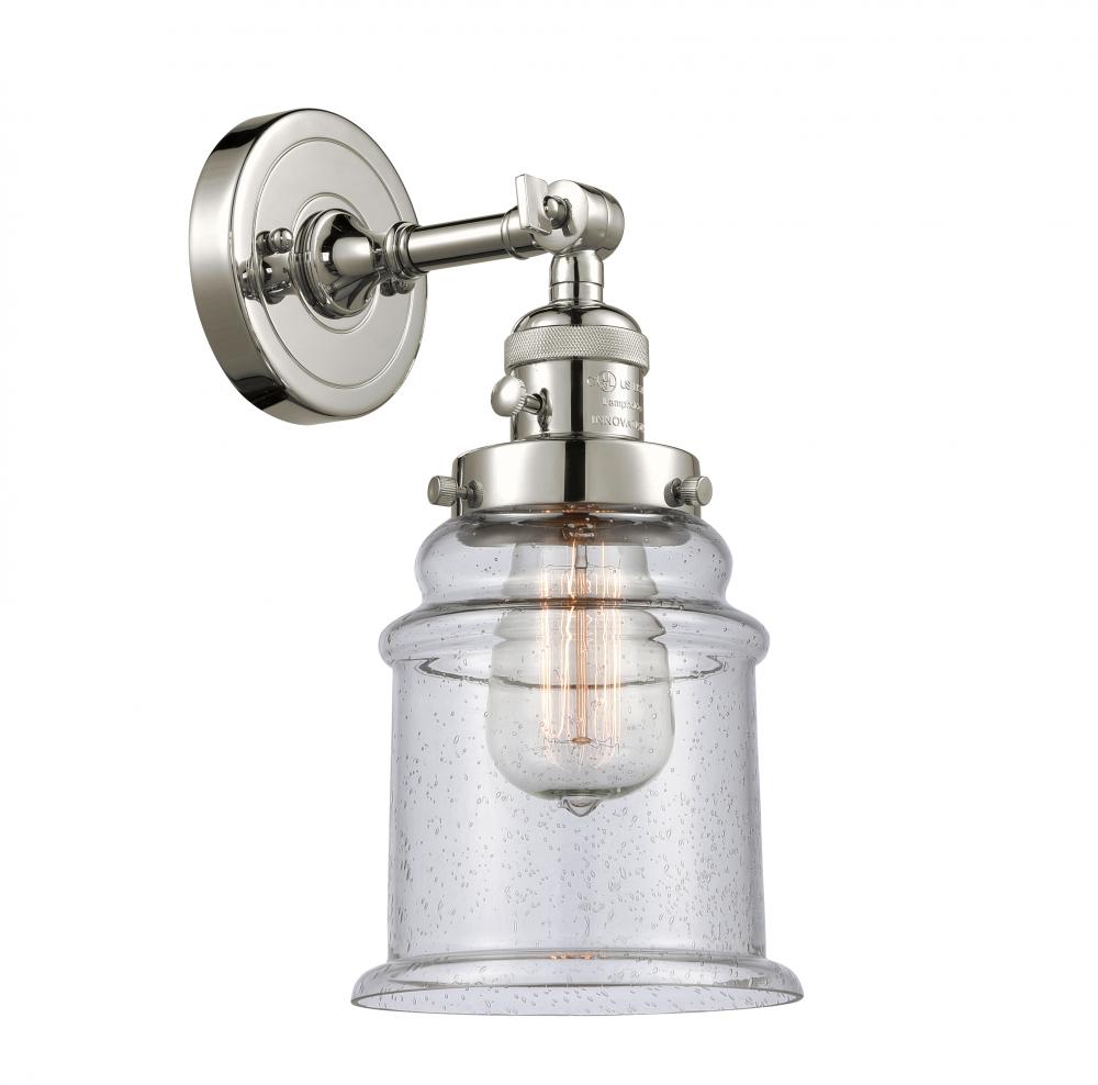 Canton - 1 Light - 7 inch - Polished Nickel - Adjustable Sconce