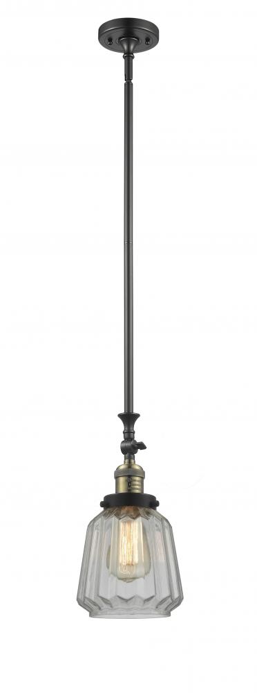 Chatham - 1 Light - 7 inch - Black Antique Brass - Stem Hung - Adjustable Mini Pendant