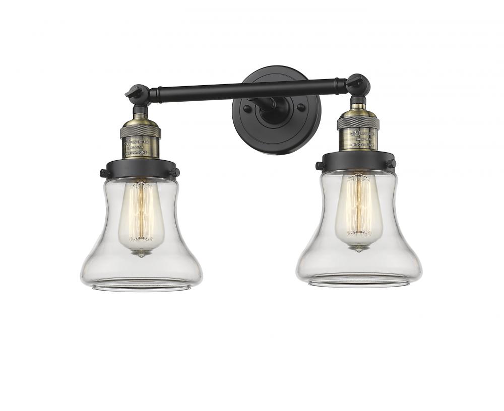 Bellmont - 2 Light - 17 inch - Black Antique Brass - Adjustable Bath Vanity Light