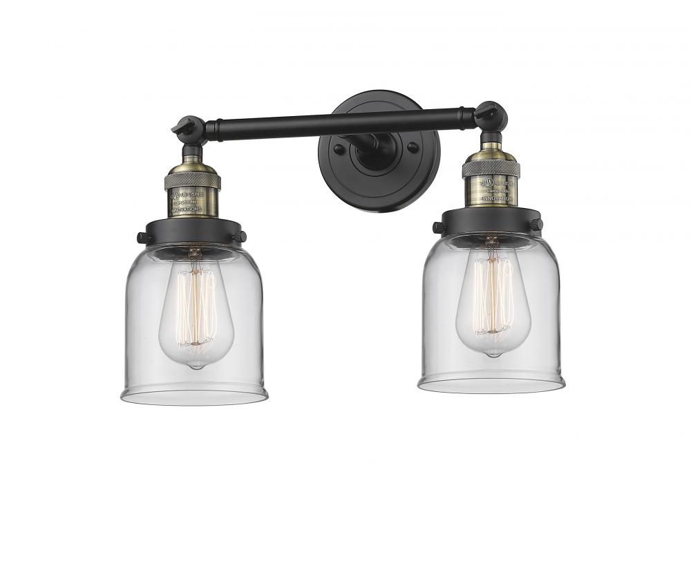 Bell - 2 Light - 16 inch - Black Antique Brass - Adjustable Bath Vanity Light