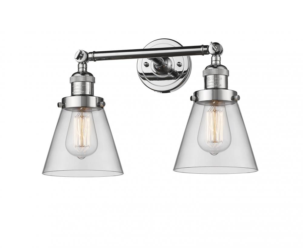 Cone - 2 Light - 16 inch - Polished Chrome - Adjustable Bath Vanity Light