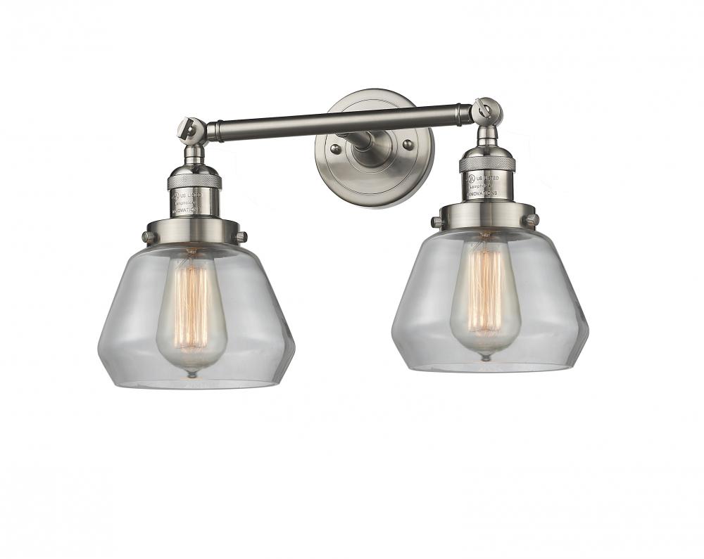 Fulton - 2 Light - 17 inch - Brushed Satin Nickel - Adjustable Bath Vanity Light