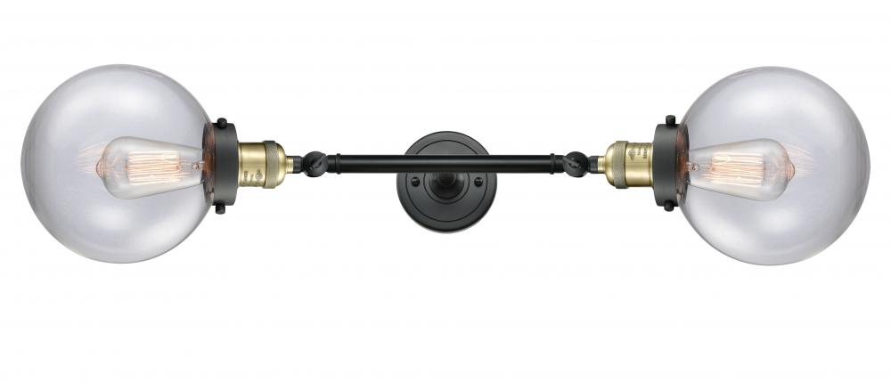 Beacon - 2 Light - 8 inch - Black Antique Brass - Adjustable Bath Vanity Light