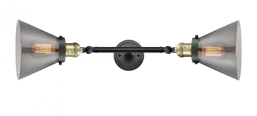Cone - 2 Light - 8 inch - Black Antique Brass - Adjustable Bath Vanity Light
