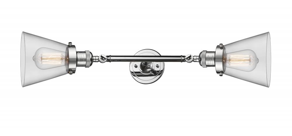 Cone - 2 Light - 6 inch - Polished Chrome - Adjustable Bath Vanity Light