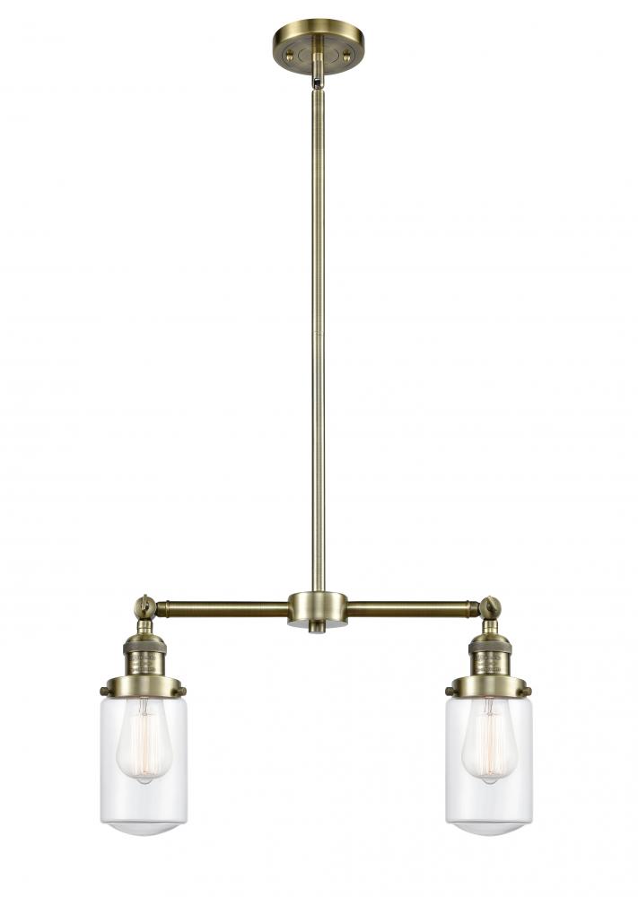Dover - 2 Light - 21 inch - Antique Brass - Stem Hung - Adjustable Island Light
