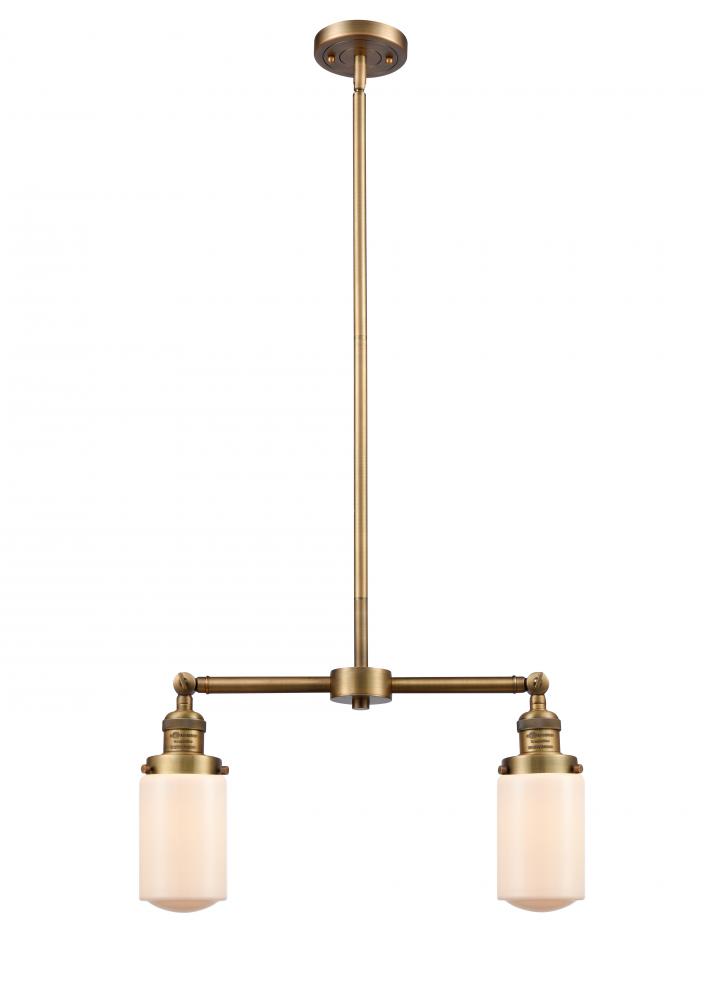 Dover - 2 Light - 21 inch - Brushed Brass - Stem Hung - Adjustable Island Light