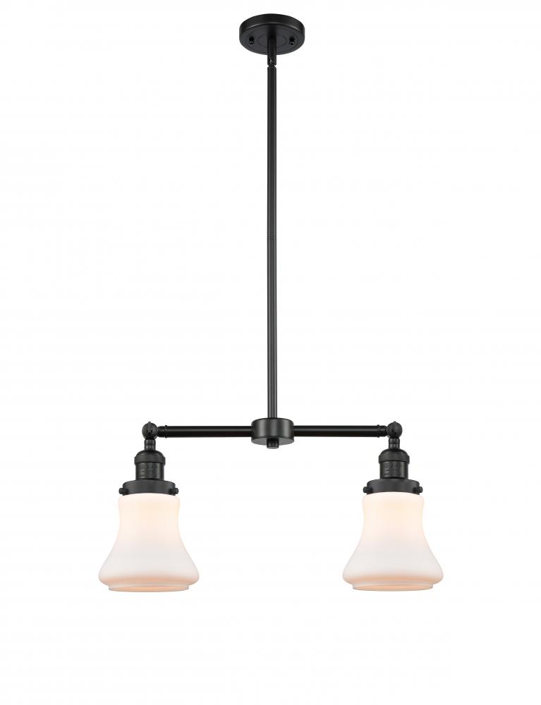 Bellmont - 2 Light - 21 inch - Matte Black - Stem Hung - Adjustable Island Light