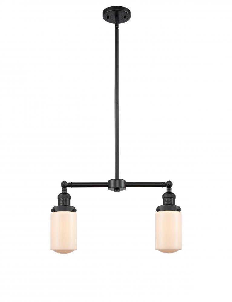 Dover - 2 Light - 21 inch - Matte Black - Stem Hung - Adjustable Island Light