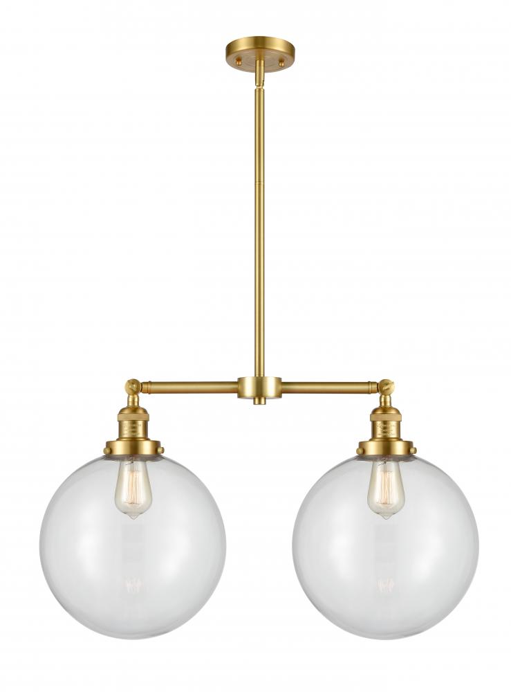 Beacon - 2 Light - 27 inch - Satin Gold - Stem Hung - Adjustable Island Light