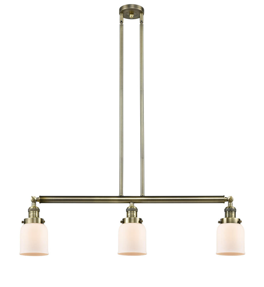 Bell - 3 Light - 38 inch - Antique Brass - Stem Hung - Adjustable Island Light