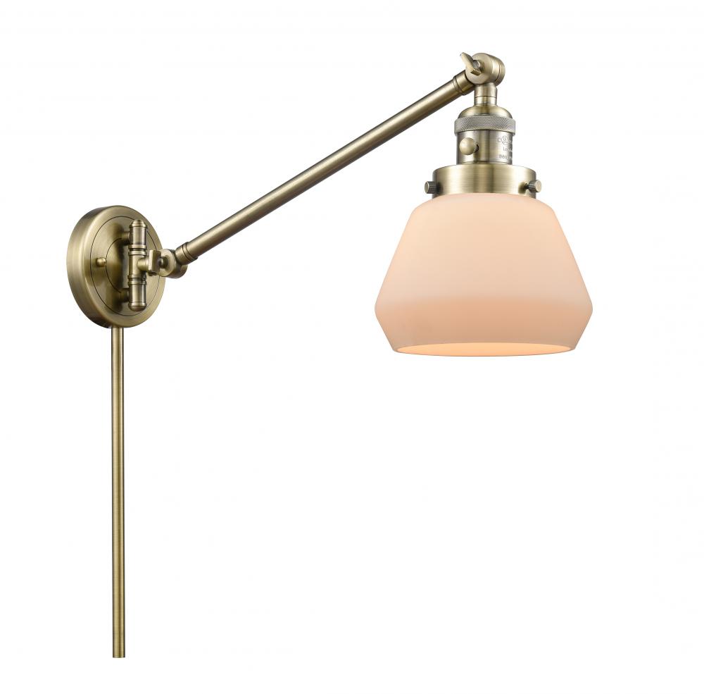 Fulton - 1 Light - 8 inch - Antique Brass -Adjustable Swing Arm