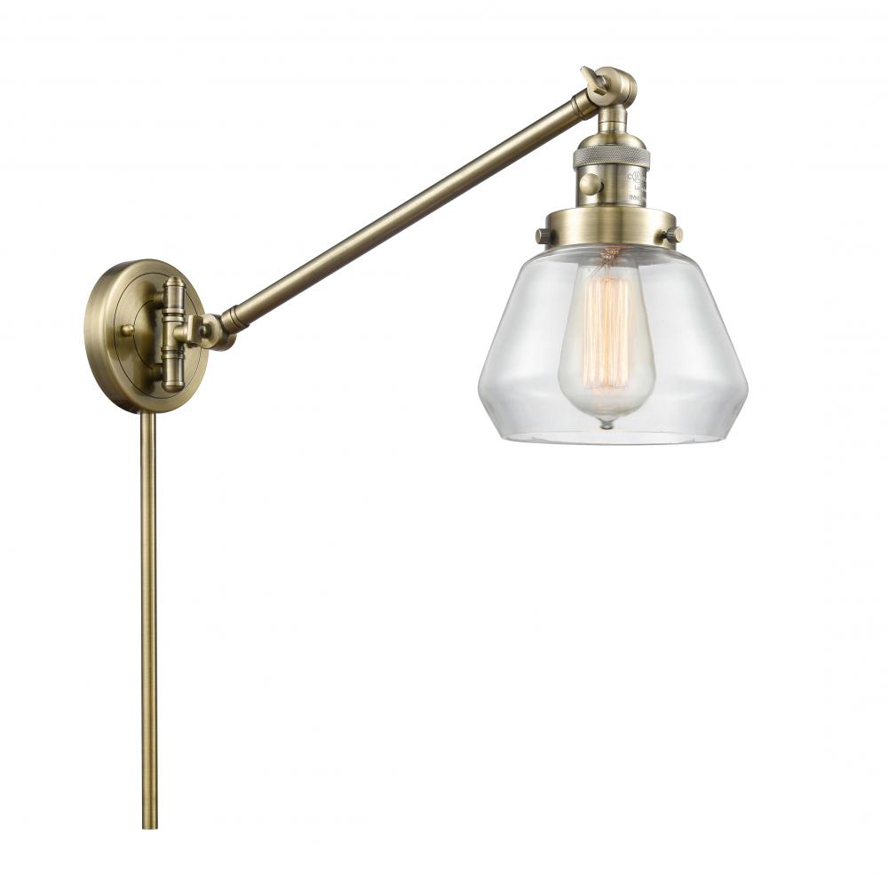 Fulton - 1 Light - 8 inch - Antique Brass -Adjustable Swing Arm