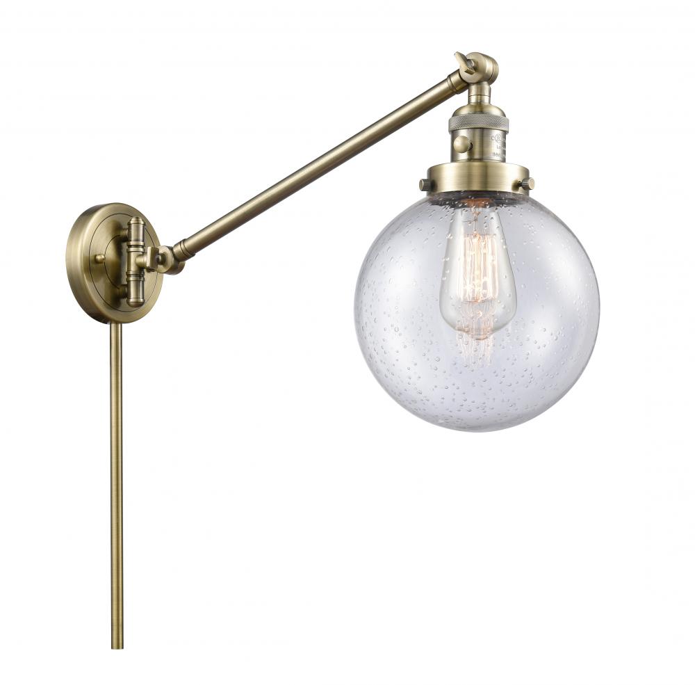 Beacon - 1 Light - 8 inch - Antique Brass -Adjustable Swing Arm