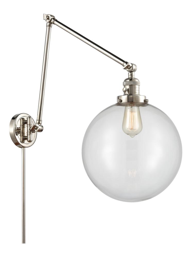 Beacon - 1 Light - 12 inch - Polished Nickel -Adjustable Swing Arm