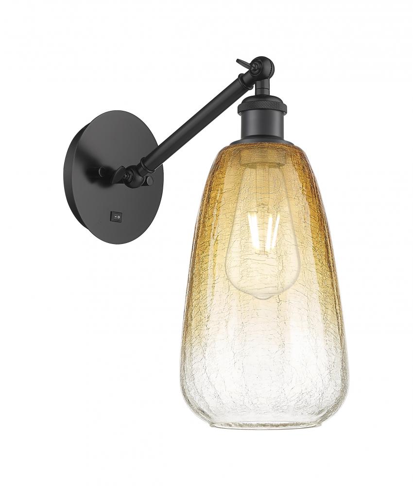 Brookhaven Almond - 1 Light - 6 inch - Matte Black - Sconce