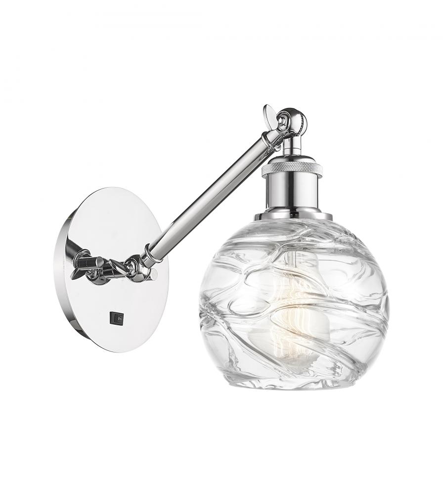 Athens Deco Swirl - 1 Light - 6 inch - Polished Chrome - Adjustable Sconce