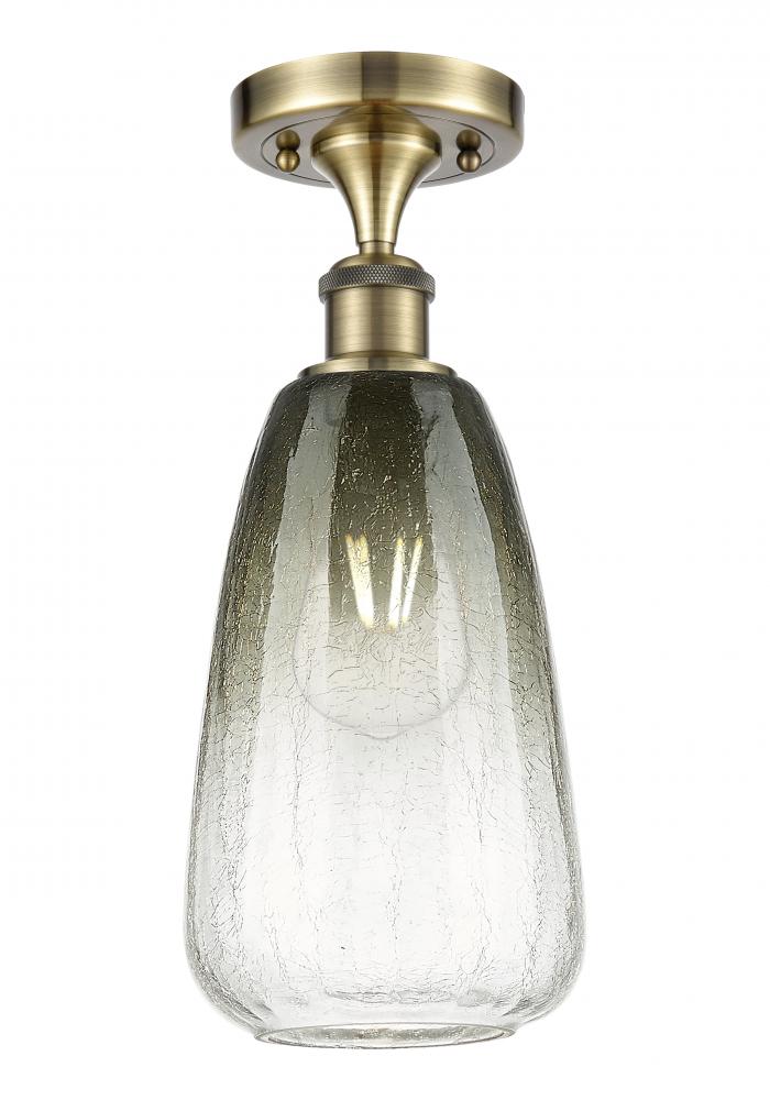 Brookhaven Almond - 1 Light - 6 inch - Antique Brass - Semi-Flush Mount