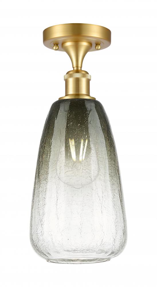 Brookhaven Almond - 1 Light - 6 inch - Satin Gold - Semi-Flush Mount